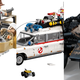 Lego cars styled after Indiana Jones, Ghostbusters, and Batman.